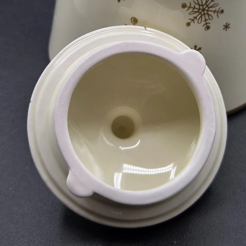 Russ SNOWLIT SETTING teapot & sugar and‎ creamer  CHRISTMAS TREE GOLD STAR